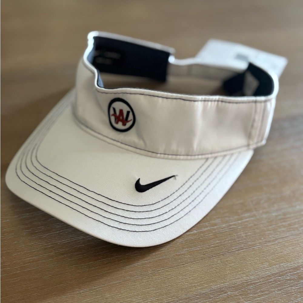 Nike Dri-fit Unisex White Black Golf Visor Adjustable Velcro Back, NWT